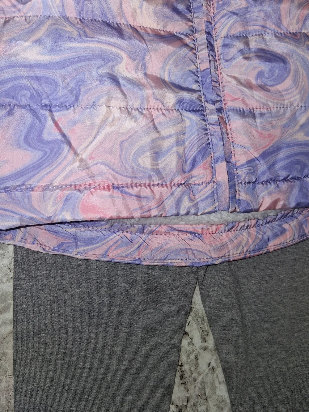 Hurley Girls' Lavender Swirl Puffer Vest Set